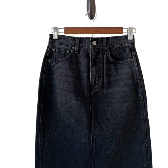 GRLFRND Amara Denim Maxi Pencil Skirt With Back Slit In Loleta Size 24 - Picture 5 of 16